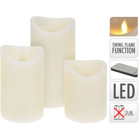 SET 3 CANDELE LED EFFETTO REALISTICO - Candele Peragashop