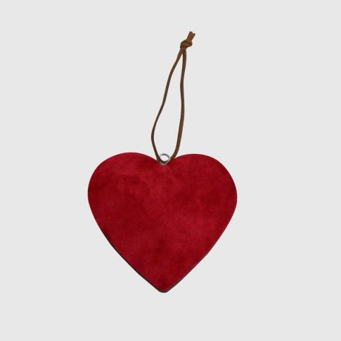 Decorazione cuore legno rosso