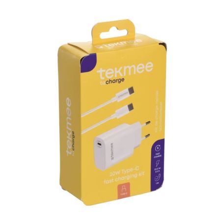 KIT RICARICA VELOCE TEKMEE 20W TYPE-C