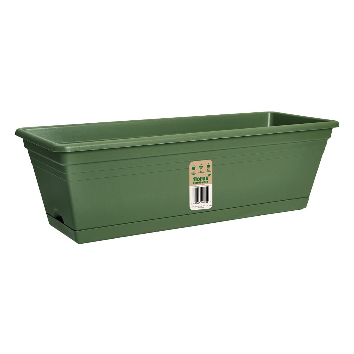 FIORIERA MEDITERRAN BALCONY TROUGH 60CM VERDE - Vasi Fioriere Peragashop