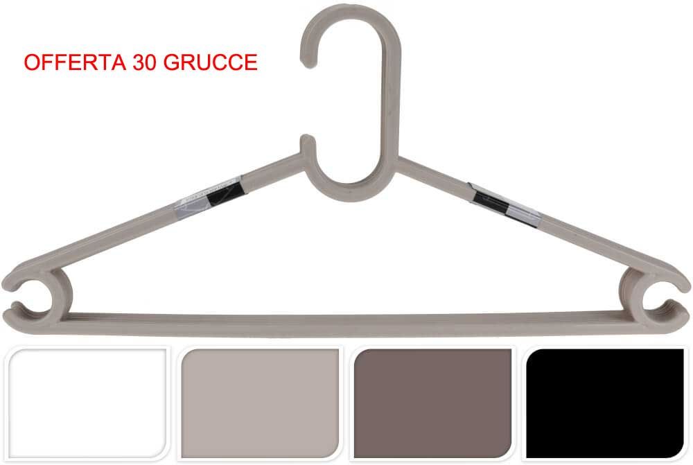 Set 2 grucce appendiabiti in plastica vellutata colori assortiti