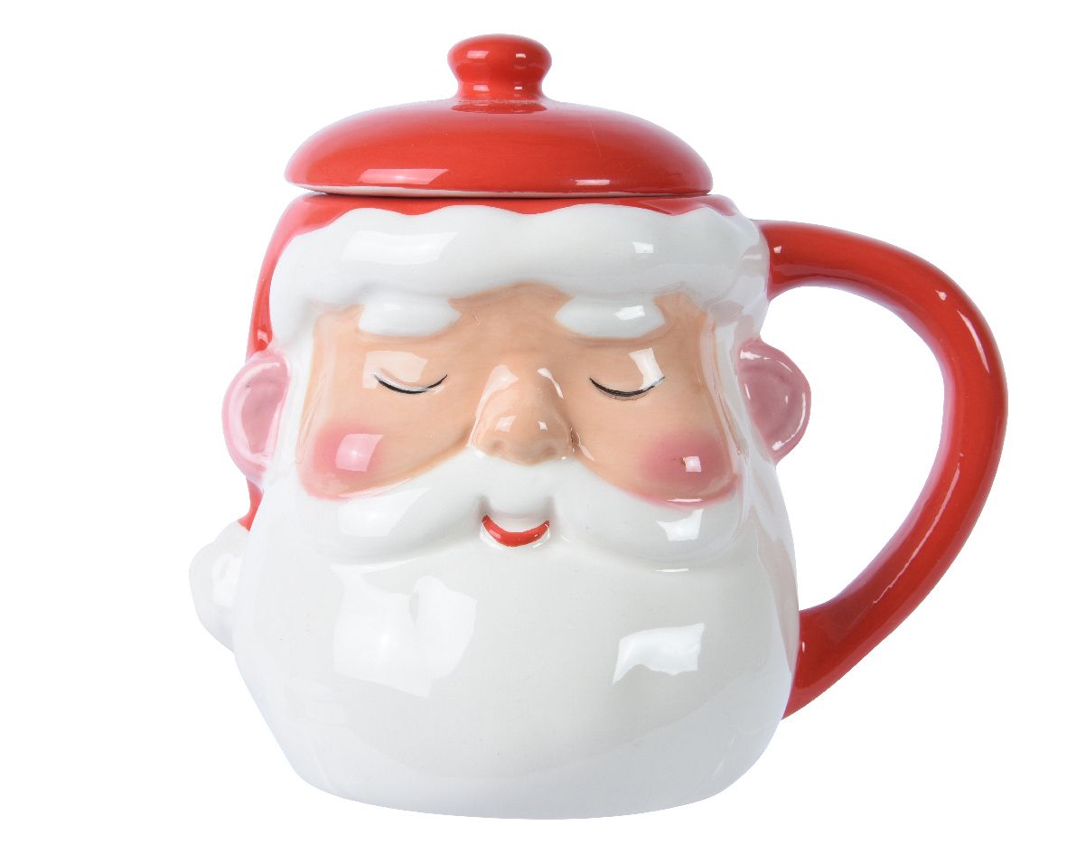 Mug publicitaire de Noël avec couvercle Santa 