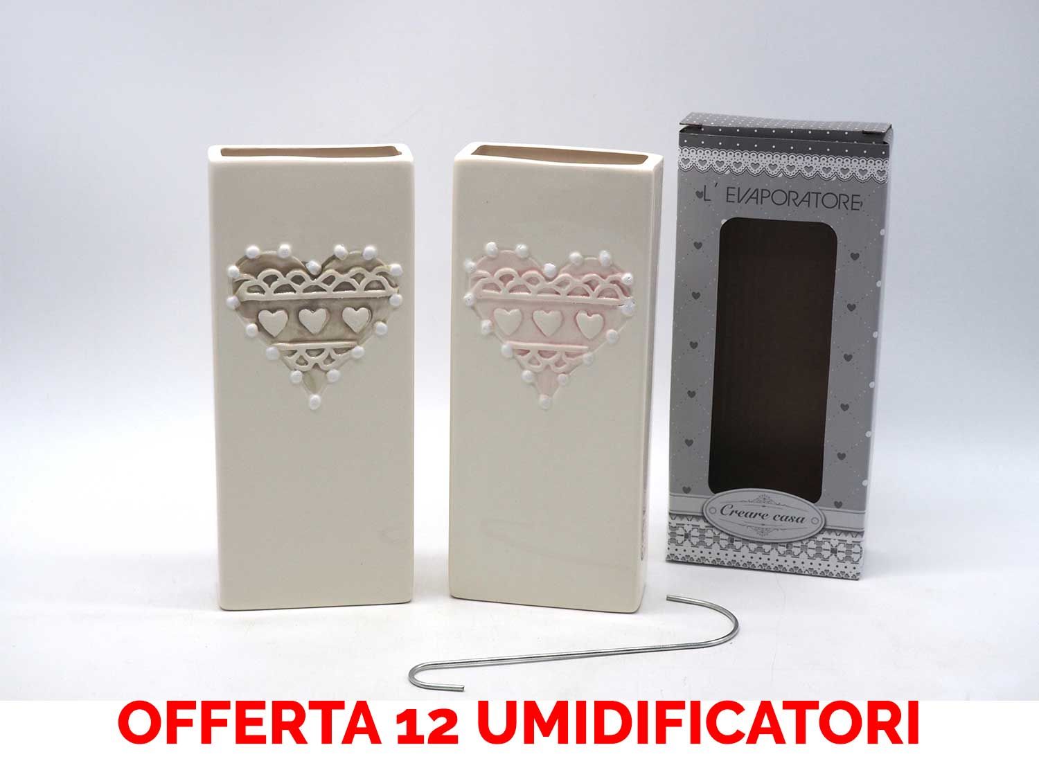 OFFERTA 12 UMIDIFICATORI IN CERAMICA CON CUORE PER TERMOSIFONI - Umidificatori  Peragashop