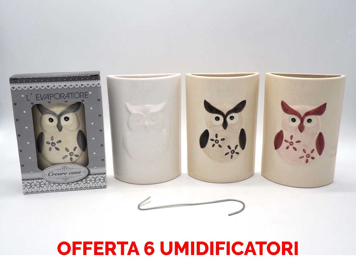 OFFERTA 6 UMIDIFICATORI IN CERAMICA CON GUFI PER TERMOSIFONI - Umidificatori  Peragashop