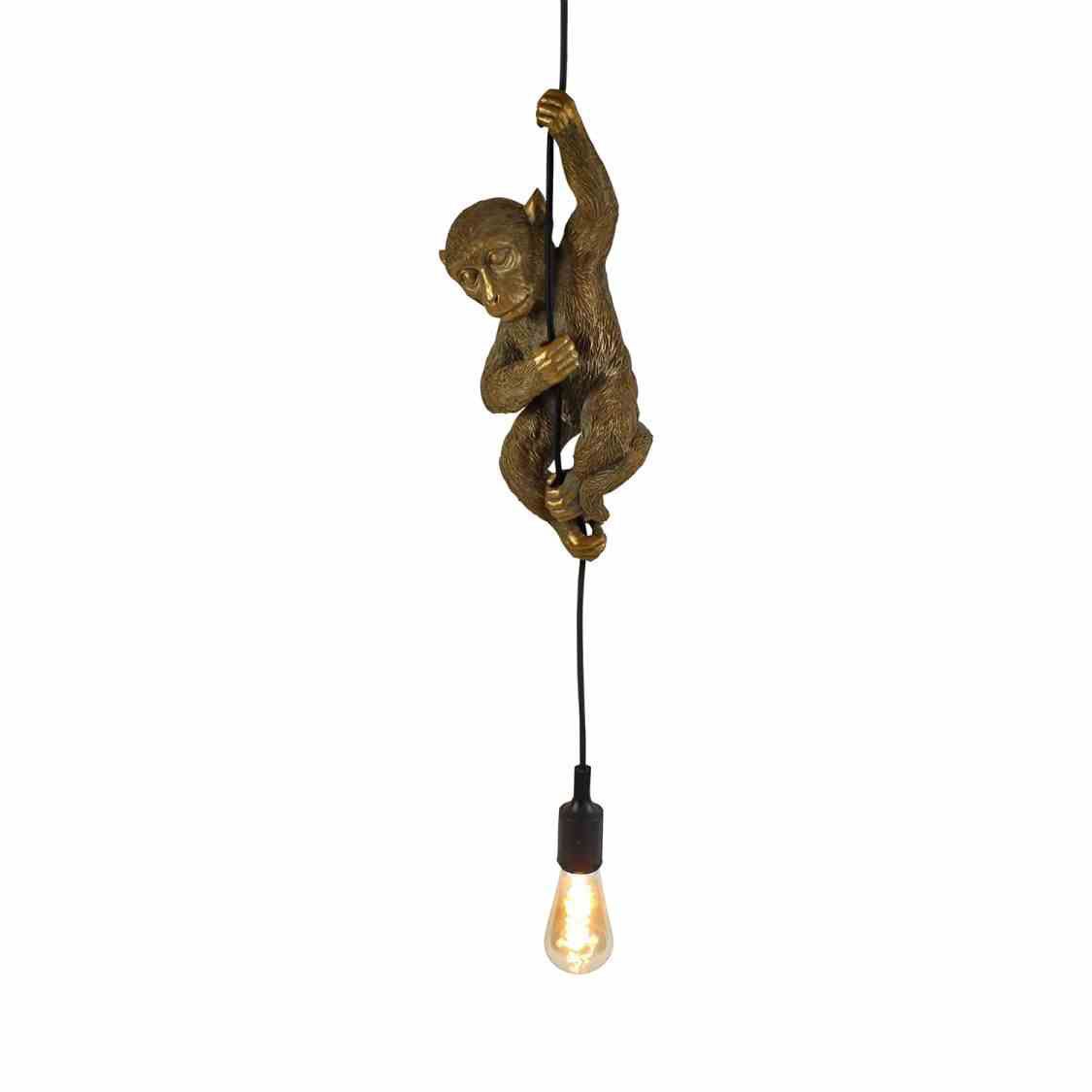 WERNS Lampada a Sospensione Scimmia Chip Oro 38,5x13x14,5cm