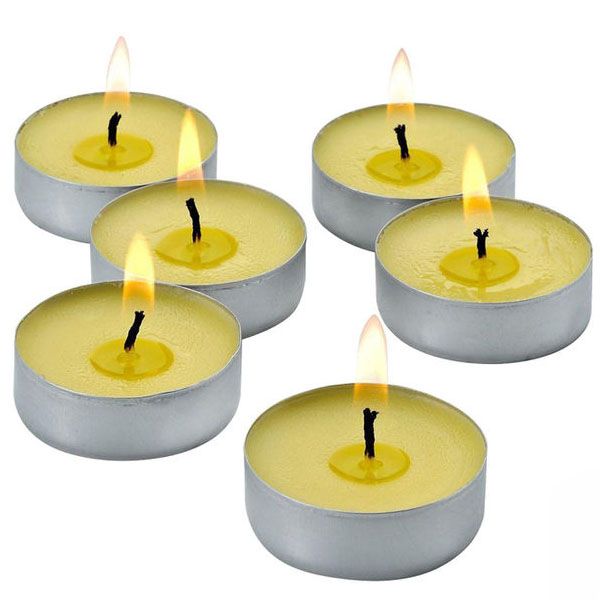 Set 24 Pz Candele Led Lumini Gialli A Batteria Luce Decorazione 