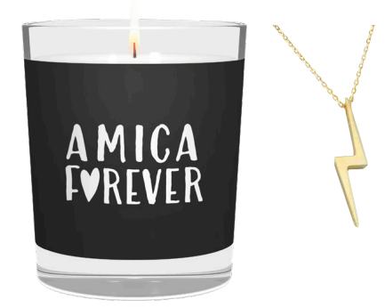 CANDELA CON AMICA FOREVER INCLUSA COLLANA LEGGERA - Candele Peragashop