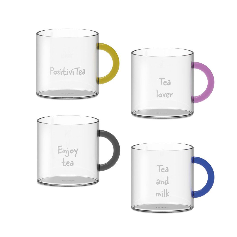 SET 4 TAZZE IN VETRO DA TÈ - The Tisane e Infusi Peragashop