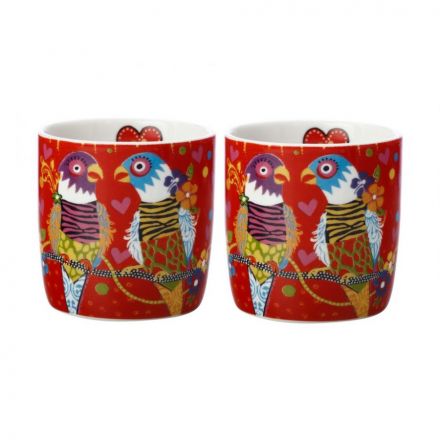 Maxwell & Williams PBW1050 Birds of the World - Tazza in porcellana,  colore: Bianco/Rosso : : Casa e cucina