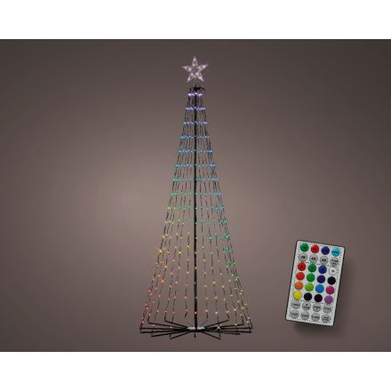 ALBERO CONICO ILLUMINATO A LED MULTICOLOR RIPIEGHEVOLE H180CM