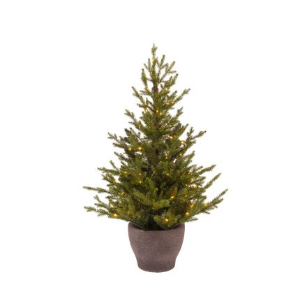 ALBERO DI NATALE ABETE LUMINOSO 120CM 80LED BIANCO CALDO NORWAY VERDE 8 FUNZIONI