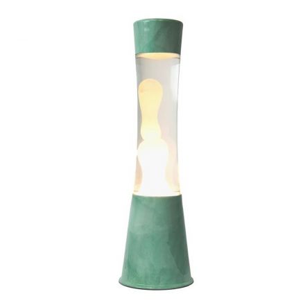 LAMPADA LAVA LAMP JADE VERDE MENTA LIQUIDO TRASPARENTE H40CM