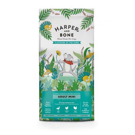 HARPER AND BONE ADULT DOG MINI FLAVOURS OF THE FARM 2KG – ENTE, HUHN UND TRUTHAHN