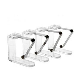 SET 4 FERMATOVAGLIA TRASPARENTI 4.5X4.5 CM - Accessori Tavola Peragashop